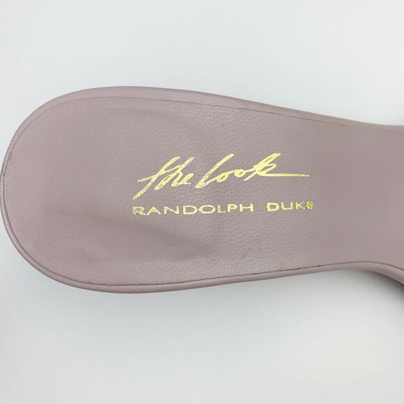 The Look Randolph Duke Sandals Slip On Pink Leather Kitten Heels Women's 6.5 - Picture 5 of 12